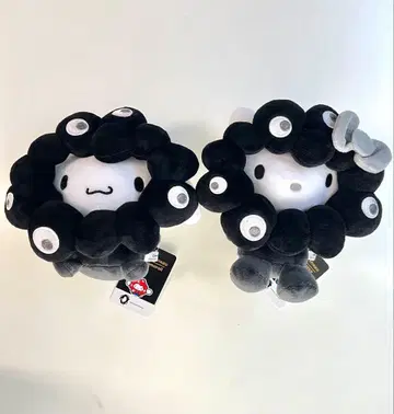 2종 세트 블랙 산리오 미야쿠미야쿠 변신 봉제 인형 (M) 키티 시나모