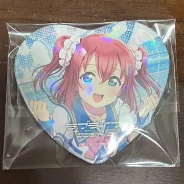 하트형 홀로그램 캔뱃지 스쿠페스 쿠로사와 루비