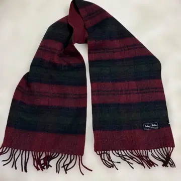 캐시미어 머플러 버건디 그린 스트라이프