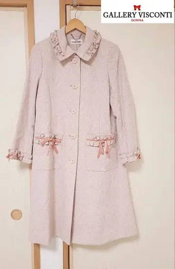 GALLERY VISCONTI 갤러리비스콘티 핑크 롱 코트