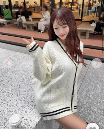 cherimi 라인 케이블 가디건