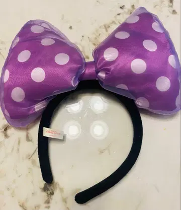 새상품 미니 마우스 보라색과 화이트 도트 머리띠