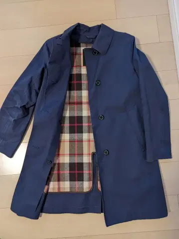 매킨토시 런던 울 라이너 부착 고무 코트 네이비 사이즈 40