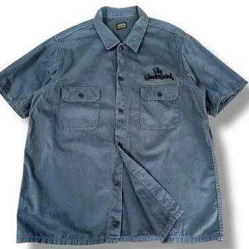 새상품급 TENDERLOIN 반팔 워크 셔츠 자수 다크 그레이 M 사이즈