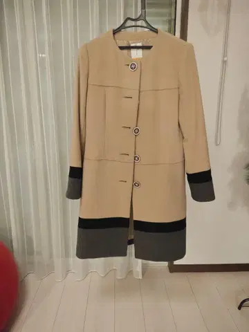 anni plus 바이컬러 롱 코트