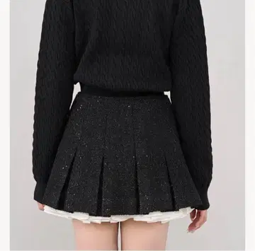 스팽글 트위드 미니 스커트