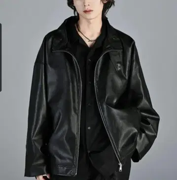 아들러 싱글 라이더스풍 블루종 인조 가죽 자켓 스탠드