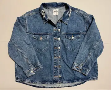 ZARA 데님 자켓 오버 사이즈 삼각형 트렌드 마크