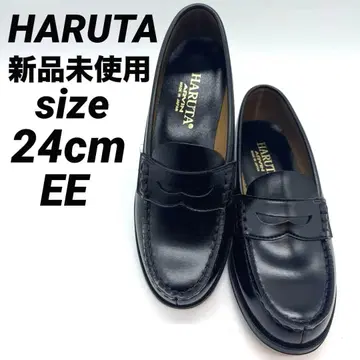 미사용 HARUTA 하루타 가죽 코인 로퍼 24cm 2E 블랙