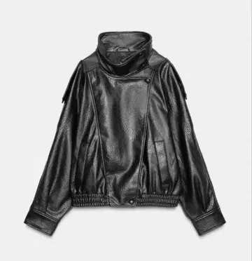 ZARA 페이크 가죽 자켓 블랙