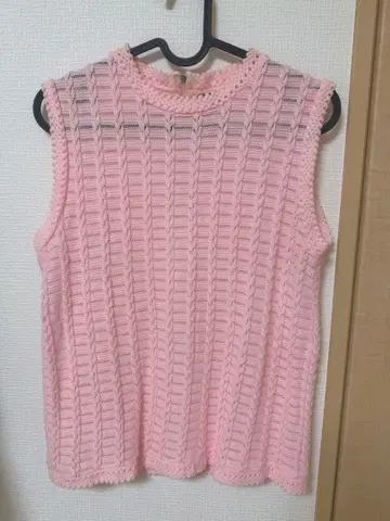 빈티지 핑크 니트 베스트