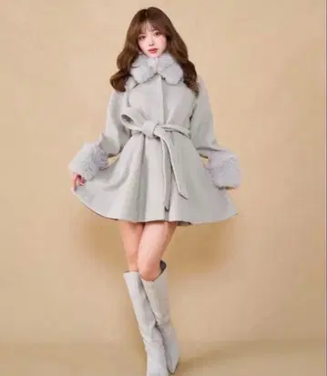 Darich 다리치 허리 벨트 멜톤 코트 그레이