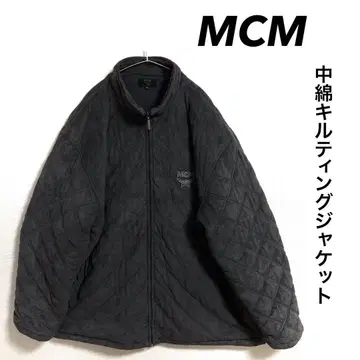 MCM 충전솜 퀼팅 자켓 벨로아 느낌 원포인트 자수 로고
