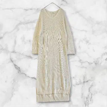 스나이델 캐시미어 혼방 니트 원피스 롱 기장