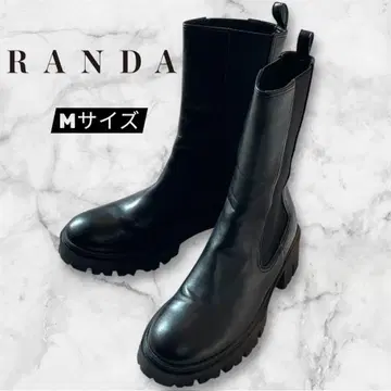 하자품 대특가 RANDA 블랙 사이드 고어 부츠 M 사이즈 통굽