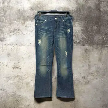 y2k 00s 데미지 데님 팬츠 체인 포함