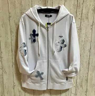 LUXE/R 크로스 데님 패치 ZIP 후드티