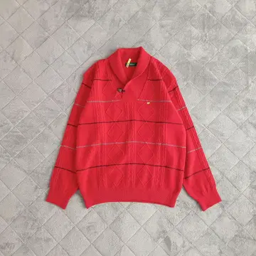 새상품급! 골든 베어 울 케이블 니트 싸개 버튼 일본제 L