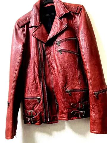 더블 라이더스 가죽 빨간색 레드