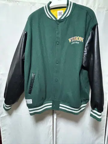 VISION 비전 남성용 스트릿 의류 백 로고 바시티 자켓 사이즈 LL