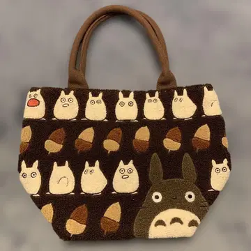 이웃집 토토로 호코모코 자수 시리즈 런치 토트백 브라운 지브리
