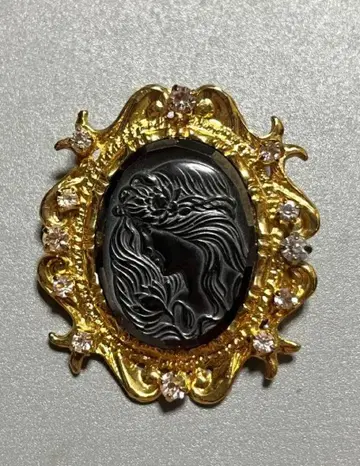 빈티지 브로치 블랙&골드