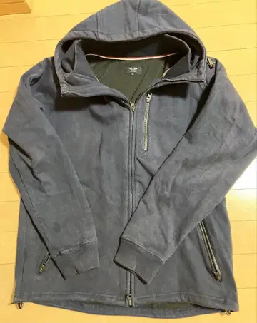 BEAMS HEART 풀 집업 후드티 L 안감 플리스 네이비