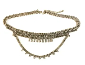 큐빅 화려한 비쥬 실버 골드 더블 목걸이