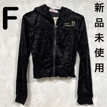 [ 새상품 ] LIZLISA TRALALA 벨벳 후드티 블랙 긴팔 F