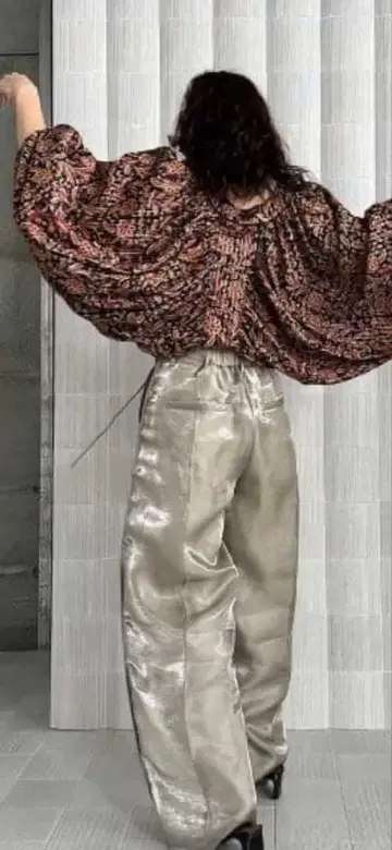 아메리빈티지 INDIA PRINT TURN OVER BLOUSE