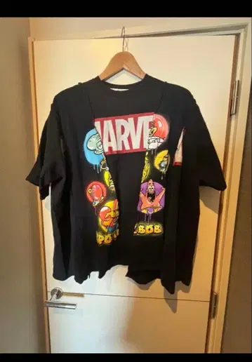 24ss discovered 리메이크 셔츠 스펀지밥 marvel