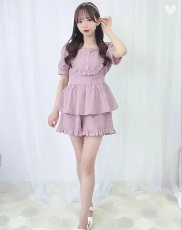 evelyn 리본 코튼 셋업 핑크 스나계 양산계 여성용