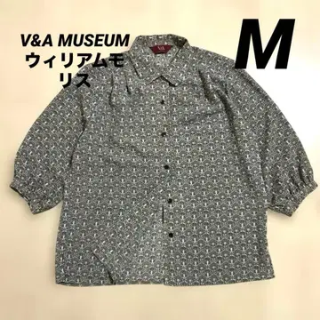 V&A MUSEUM 윌리엄 모리스 도쿄 블라우스 7소매 플라워 패턴