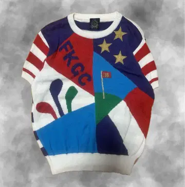 00s 빈티지 FKGC 컬러풀 니트 스웨터 M 사이즈