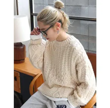 ungrid 패치워크 케이블 니트