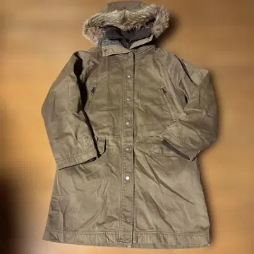 drella 카키 베이지 모즈 코트 퍼 후드 포함