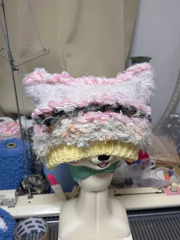 핸드메이드*고품*복슬복슬 개성 니트 모자