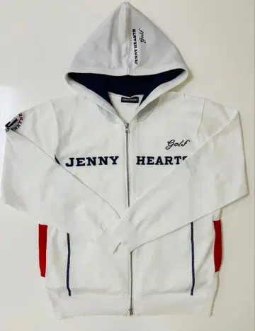 JENNY HEARTS 후드 부착 후드티 화이트