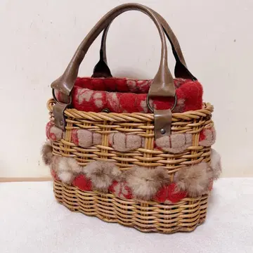 새상품급 에바고스 바스켓백 퍼백 펠트 eb.a.gos 빨간색 레어