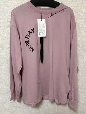 새상품 이번 시즌 에이미 로우 플로키&자수 슬릿 롱T 핑크