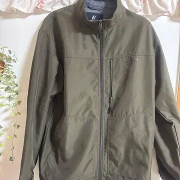 그린 풀 집업 나일론 자켓 카키