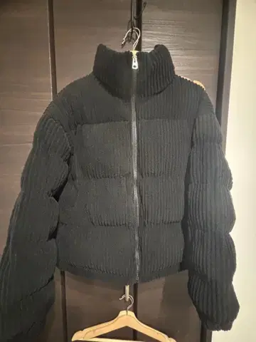 shein 리브 블랙 다운 자켓