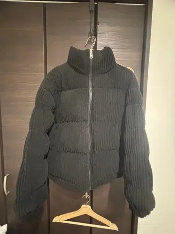 shein 리브 블랙 다운 자켓