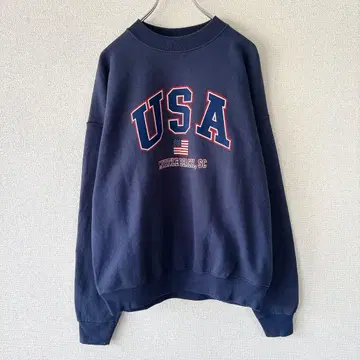 90s USA 로고 성조기 프린트 수베니어 아메카지 스트릿 XL