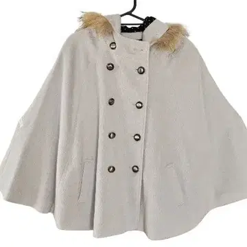 판초 케이프 코트 그레이 L 여성용