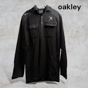 오클리 긴팔 셔츠 M 블랙 자수 로고 테크 계열 구제 의류