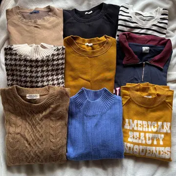 겨울 의류 묶음 판매 니트 맨투맨 여성용 남성용 9점 세트