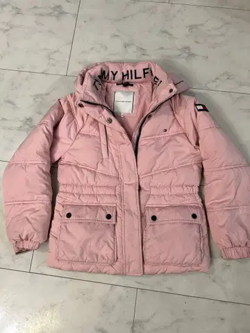 TOMMY HILFIGER 핑크 다운 자켓 키즈 140