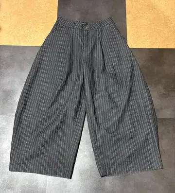 pushpush 와이드 스트라이프 슬랙스