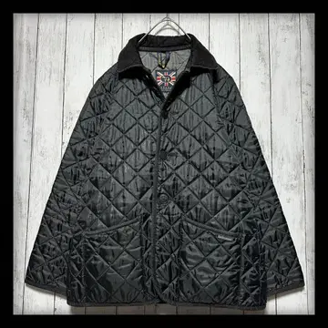 [ LAVENHAM 영국제 ] 퀼팅 자켓 옷깃 코듀로이 블랙 36